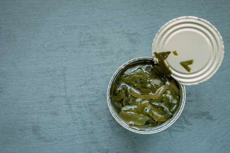 Seaweed on the graphite board, top viewの写真素材