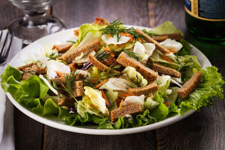 Salad with biscuitsの写真素材