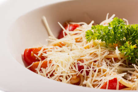 Caesar salad on plate, isolated on whiteの写真素材