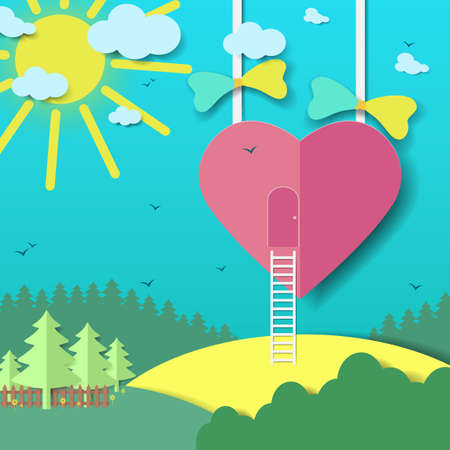 Abstract vector illustration on love, kindness and everything that is connected with the heartのイラスト素材