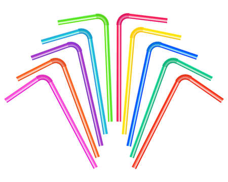 Vector illustration of a set of colored drinking straws.のイラスト素材