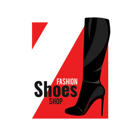 Women's high shoes template design.のイラスト素材