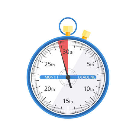 Flat stopwatch symbol. Deadline time concept.のイラスト素材