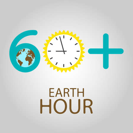 Vector Illustration on the theme Earth Hour for a poster or banner.のイラスト素材