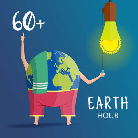 Vector Illustration on the theme Earth Hour for a poster or banner.のイラスト素材