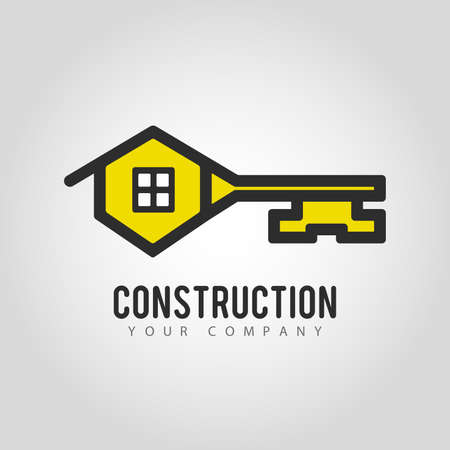 Vector design for House Key. Creative idea  for construction and building company.のイラスト素材