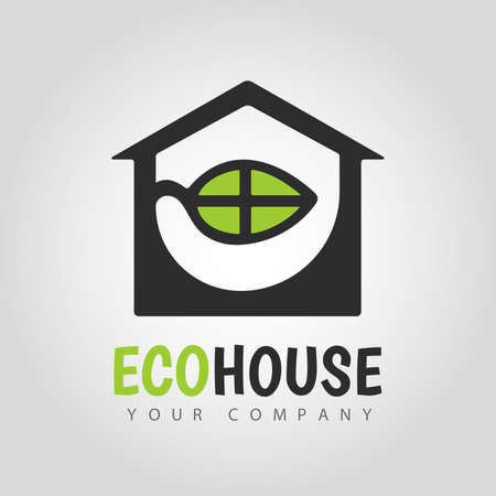 Eco house icon design for real estate, construction, property industry.のイラスト素材