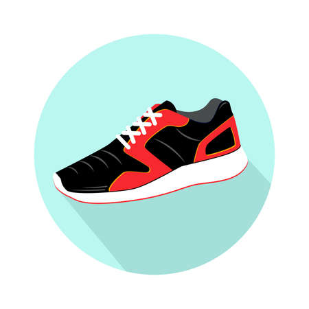 Vector illustration of sport shoes, sneakers in a flat style.のイラスト素材