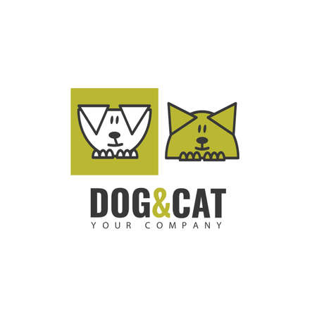 icon template. The image of a dog and a cat, suitable for business that is associated with pets.のイラスト素材