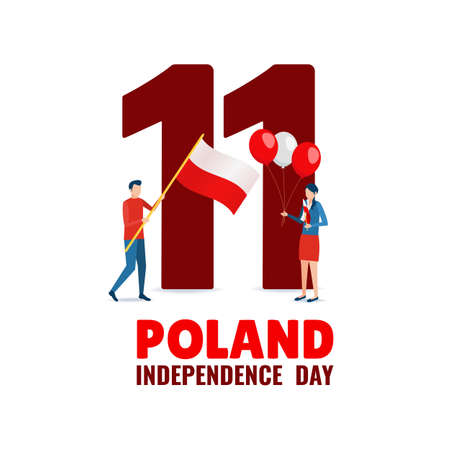 Vector Illustration of the Day of Poland.のイラスト素材