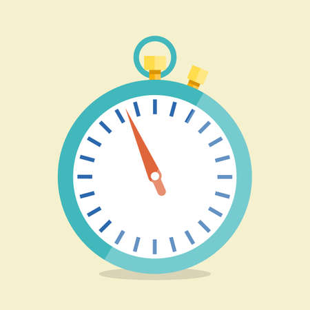 Vector stopwatch. Icon in flat style.