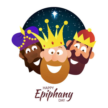 Vector illustration on the theme of Three Kings. Epiphany day.のイラスト素材