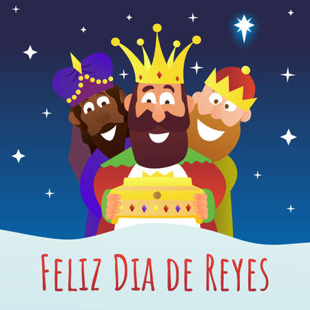 Vector illustration on the theme of Three Kings. Epiphany day.のイラスト素材