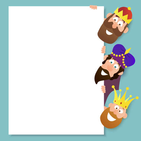 Vector illustration on the theme of Three Kings. Epiphany day.のイラスト素材