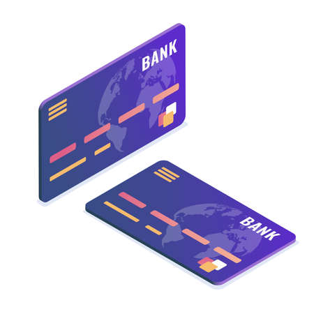 Isometric vector illustration. Credit card. Isometric design.のイラスト素材