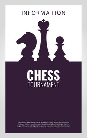 Vector illustration about chess tournament, match, game. Use as advertising, invitation, banner, poster.のイラスト素材