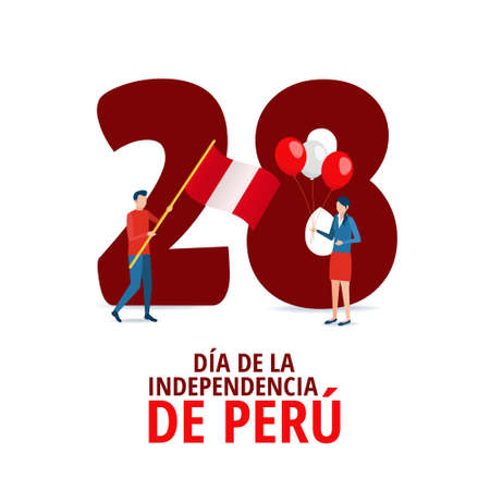 Vector Illustration of Peru Independence Dayのイラスト素材