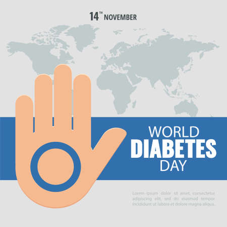 Vector Illustration on the World Diabetes Day.のイラスト素材