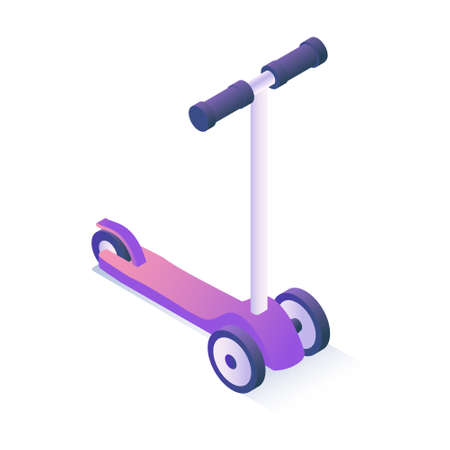 Vector isometric illustration. Scooter are isolated on a white background.のイラスト素材