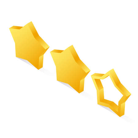 Vector illustration. Isometric Stars are isolated on a white background. Icon for apps, websites and for your projects.のイラスト素材