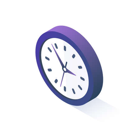 Vector illustration. Isometric Clock are isolated on a white background. Isometric icon for your projects.のイラスト素材