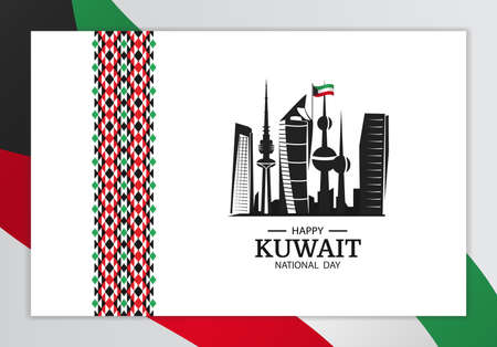 Vector Illustration on the theme National Day Kuwait. National pattern.のイラスト素材