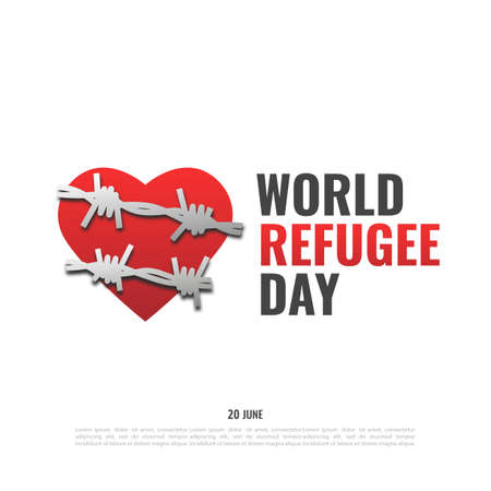 Vector Illustration of World Refugee Dayのイラスト素材