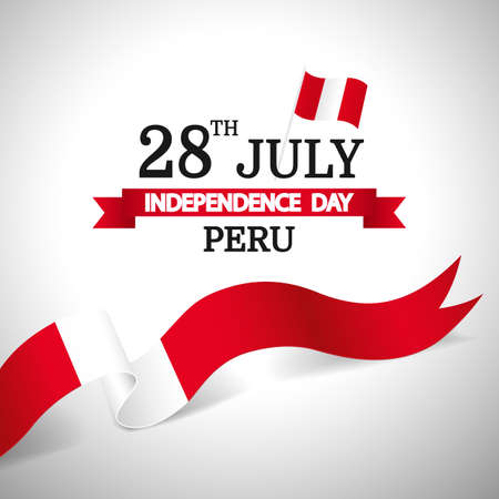 Vector Illustration of Peru Independence Day.のイラスト素材