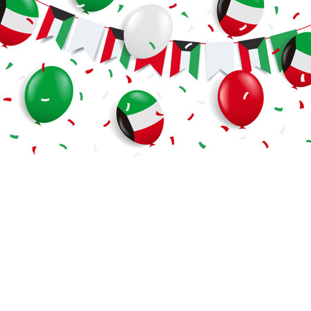 Vector Illustration of National Day Kuwait.のイラスト素材