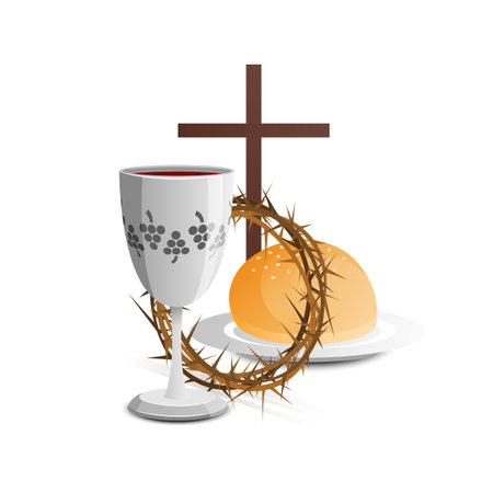 Vector Illustration of Easter. Easter christian symbolsのイラスト素材