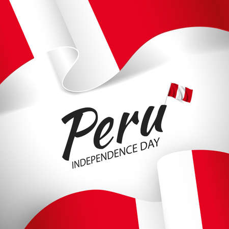 Vector Illustration of Peru Independence Day.のイラスト素材