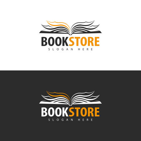 Logo template. Bookstore logo design.のイラスト素材