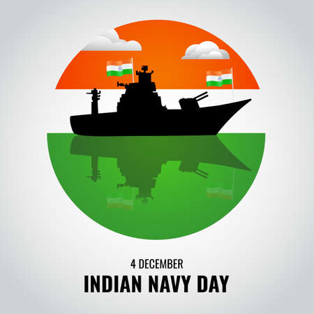 Vector illustration of Indian Navy Dayのイラスト素材