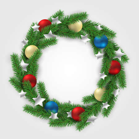 Christmas holidays. Christmas wreath on on white background.のイラスト素材