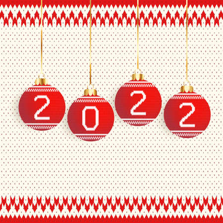 Vector illustration of Christmas and New Year. New Year background with christmas balls 2022.のイラスト素材