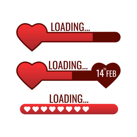 Vector illustration of Valentine Day. Loading valentines dayのイラスト素材