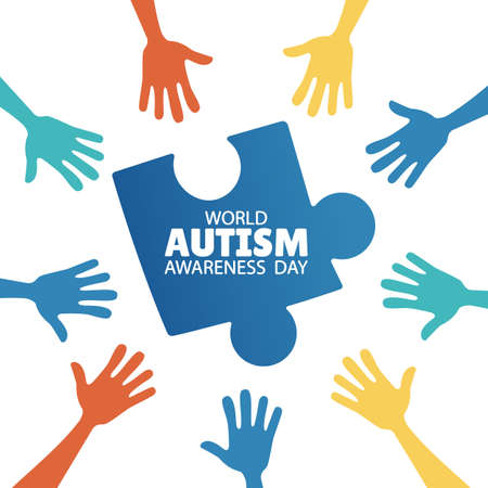 Vector illustration of World autism awareness day.のイラスト素材