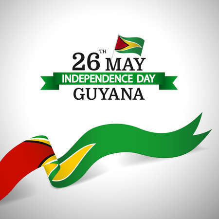 Vector Illustration of Guyana Independence Day. Ribbonsのイラスト素材