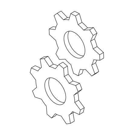 Vector icon. Gears are isolated on a white background. Icon for your projects.のイラスト素材
