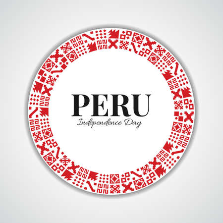 Vector Illustration of Peru Independence Day. national pattern.のイラスト素材
