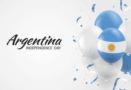 Vector Illustration of Independence Day of Argentina. Background with balloonsのイラスト素材