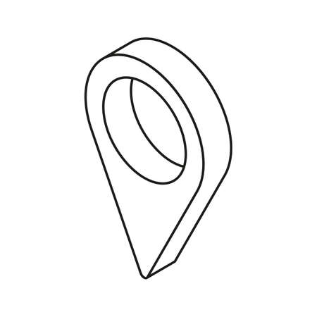 Geotag isometric line icon. linear style icon isolated on white.のイラスト素材
