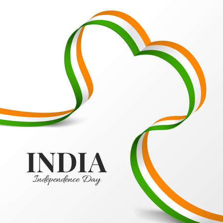Vector Illustration of India Independence Day. ribbonのイラスト素材