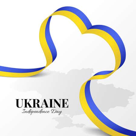 Vector Illustration of Ukraine Independence Day. ribbonのイラスト素材