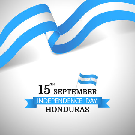 Vector Illustration of Honduras Independence Day. ribbonのイラスト素材