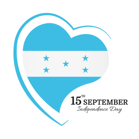 Vector Illustration of Honduras Independence Day. national flag in heart shapeのイラスト素材