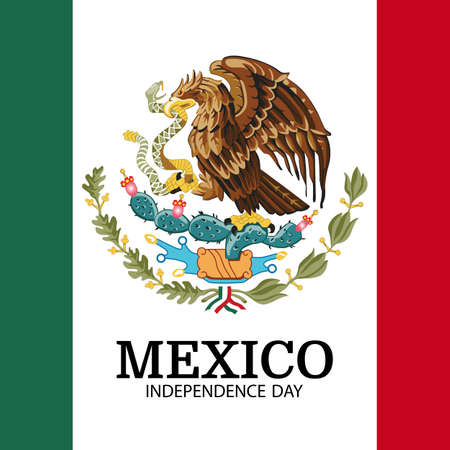 Vector Illustration of Mexico Independence Day. coat of arms.のイラスト素材