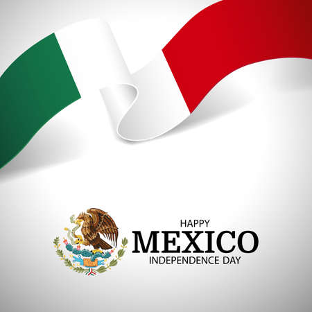 Vector Illustration of Mexico Independence Day. ribbonのイラスト素材