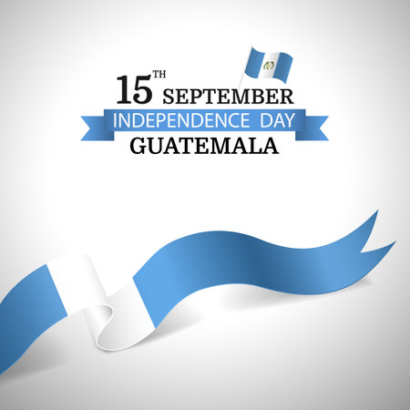 Vector Illustration of Guatemala Independence Day. ribbonのイラスト素材