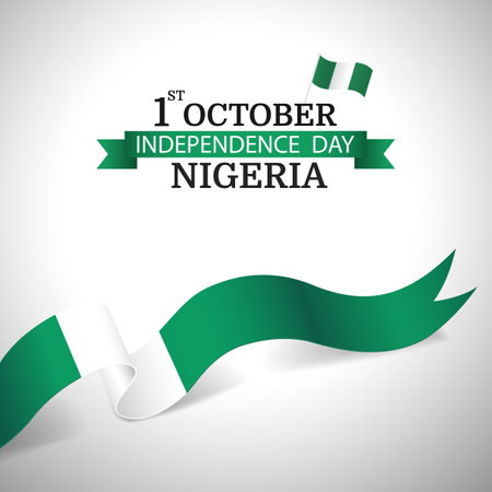 Vector Illustration of Nigeria Independence Day. ribbonのイラスト素材